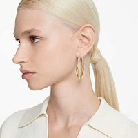 Dextera hoop earrings, White, Gold-tone plated by SWAROVSKI