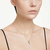 Dextera pendant, Mixed cuts, White, Rhodium plated by SWAROVSKI