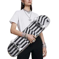 Golden Goose skateboard, Black and white by SWAROVSKI