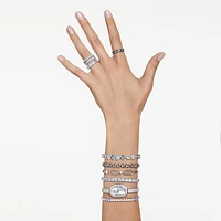 Dextera Bangle watch, Swiss Made, Metal bracelet, Silver tone, Stainless steel by SWAROVSKI
