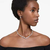 Mesmera set, Mixed cuts, White, Rhodium plated by SWAROVSKI