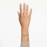 Idyllia bracelet, Clover, White, Rose gold-tone plated by SWAROVSKI