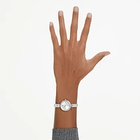 Matrix Bangle watch, Swiss Made, Crystal bracelet, White