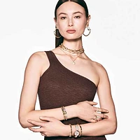 Numina earring jackets, Mixed cuts, White, Gold-tone plated by SWAROVSKI