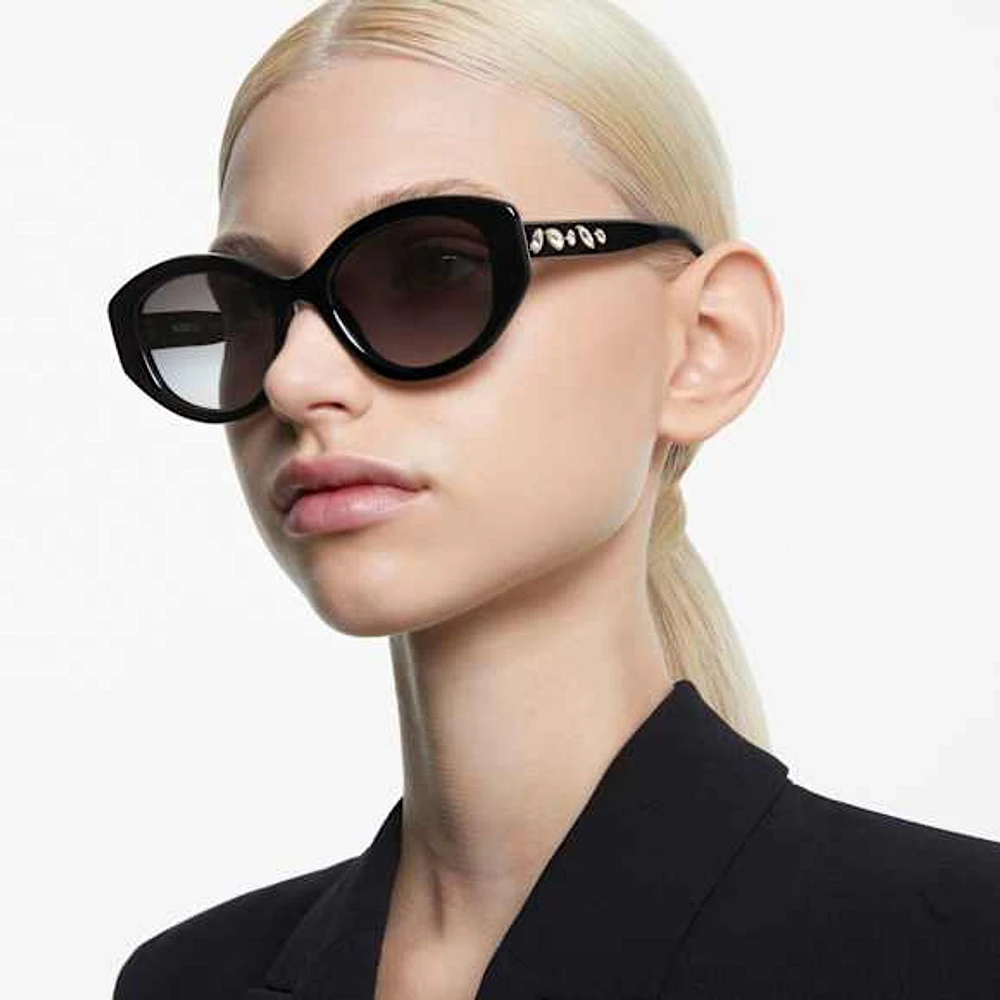 Sunglasses, Cat-Eye shape, SK6005, Black by SWAROVSKI