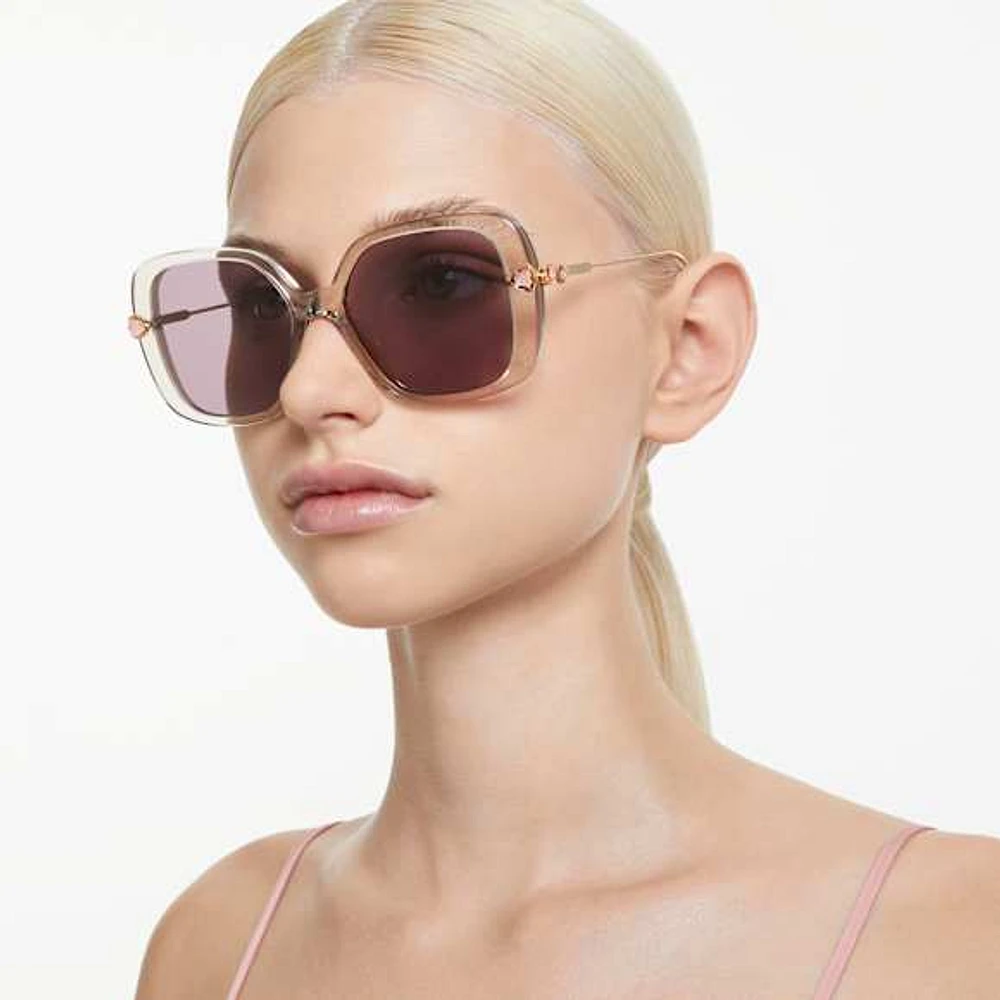 Sunglasses, Oversized, Square shape, SK6011, Purple by SWAROVSKI