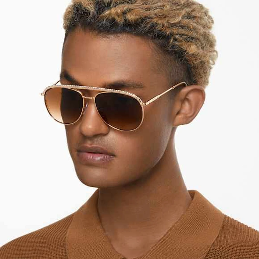 Sunglasses, Pilot shape, SK7005, Brown by SWAROVSKI