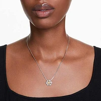 Idyllia pendant, Flower, Yellow, Rhodium plated by SWAROVSKI