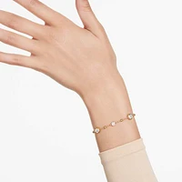 Imber bracelet, Round cut, Scattered design, White, Gold-tone plated by SWAROVSKI