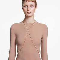 Imber body chain, Round cut, White, Gold-tone plated by SWAROVSKI