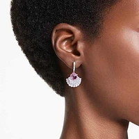 Idyllia drop earrings, Mixed cuts, Shell, Pink, Rhodium plated by SWAROVSKI