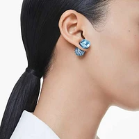 Lucent stud earrings, Pavé, Ball, Blue, Blue finish by SWAROVSKI