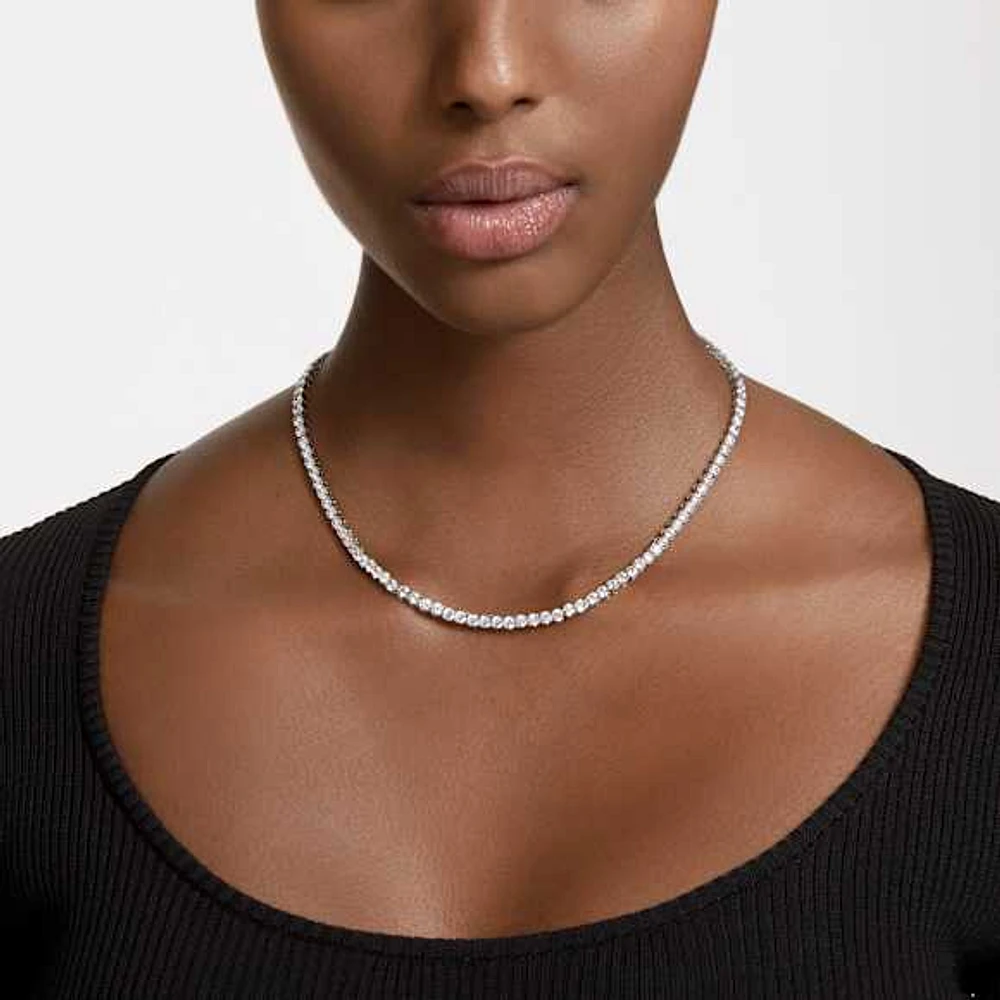 Matrix Tennis necklace, Round cut, White