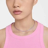 Matrix Tennis necklace, Round cut, Pink, Rhodium plated by SWAROVSKI