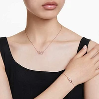 Hyperbola set, Infinity, White, Rose gold-tone plated by SWAROVSKI