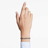 Imber Tennis bracelet, Round cut, Black, Ruthenium plated by SWAROVSKI