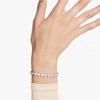 Imber Tennis bracelet, Round cut, White, Rhodium plated by SWAROVSKI