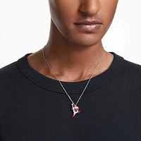 Alice in Wonderland pendant, Playing card, Red, Rhodium plated by SWAROVSKI