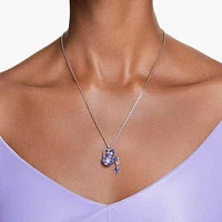 Alice in Wonderland pendant, Teapot, Purple, Rhodium plated by SWAROVSKI