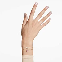 Chroma bangle, Heart, Red, Gold-tone plated by SWAROVSKI