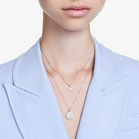 Meteora layered pendant, White, Rhodium plated by SWAROVSKI