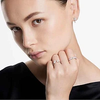 Galaxy drop earrings, Lab-grown diamonds 0.75 ct tw, Mixed shapes, 14K white gold by SWAROVSKI