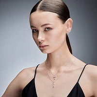 Galaxy drop earrings, Lab-grown diamonds 0.75 ct tw, Mixed shapes, 14K white gold by SWAROVSKI