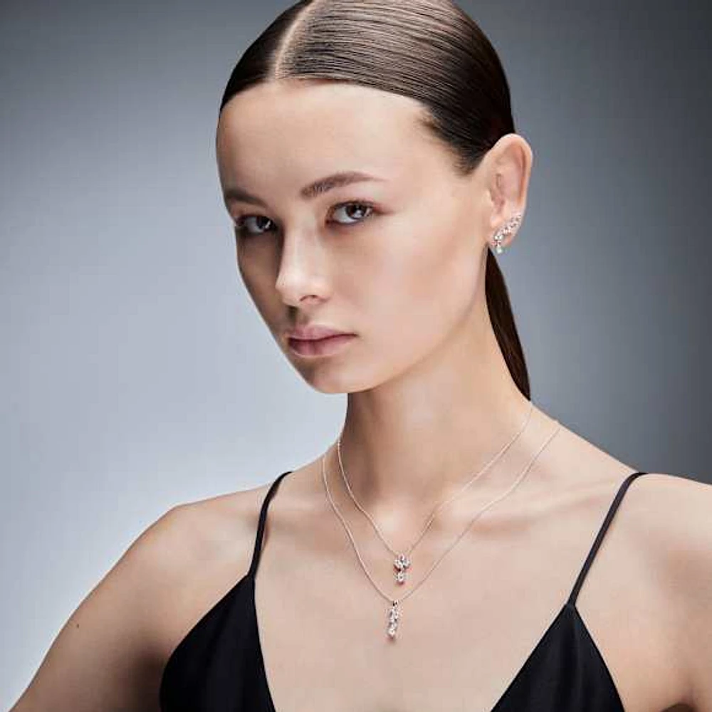 Galaxy pendant, Lab-grown diamonds 1 ct tw, Round shape, 14K white gold by SWAROVSKI