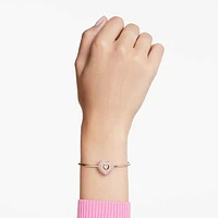 Idyllia bangle, Heart, Pink, Gold-tone plated by SWAROVSKI