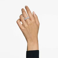 Matrix Vittore ring, Pear cut, White, Silver-tone finish by SWAROVSKI