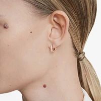 Matrix hoop earrings, Round cut, White