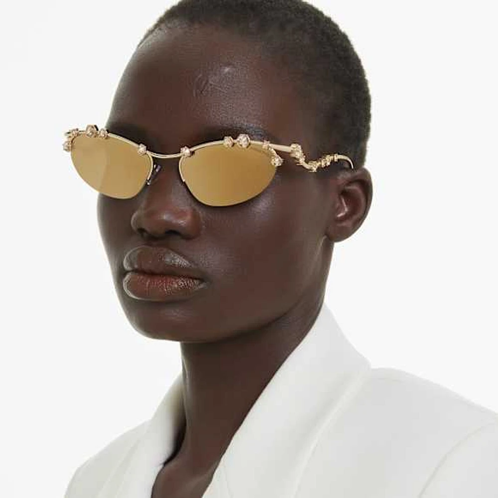 Sunglasses, Cat-Eye shape, SKU001, Gold tone by SWAROVSKI