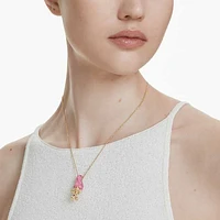 Good Luck Trolls pendant, Troll, Pink, Gold-tone plated by SWAROVSKI