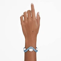 Sublima bangle, Mixed cuts, Blue, Blue finish by SWAROVSKI