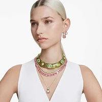 Chroma pendant, Cushion cut, Multicoloured, Gold-tone plated by SWAROVSKI