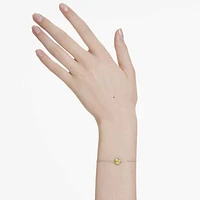 Birthstone bracelet, Square cut, November, Yellow, Rhodium plated by SWAROVSKI