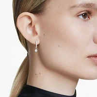 Eternity drop earrings, Lab-grown diamonds 0.7 ct tw, Round shape, 14K white gold by SWAROVSKI