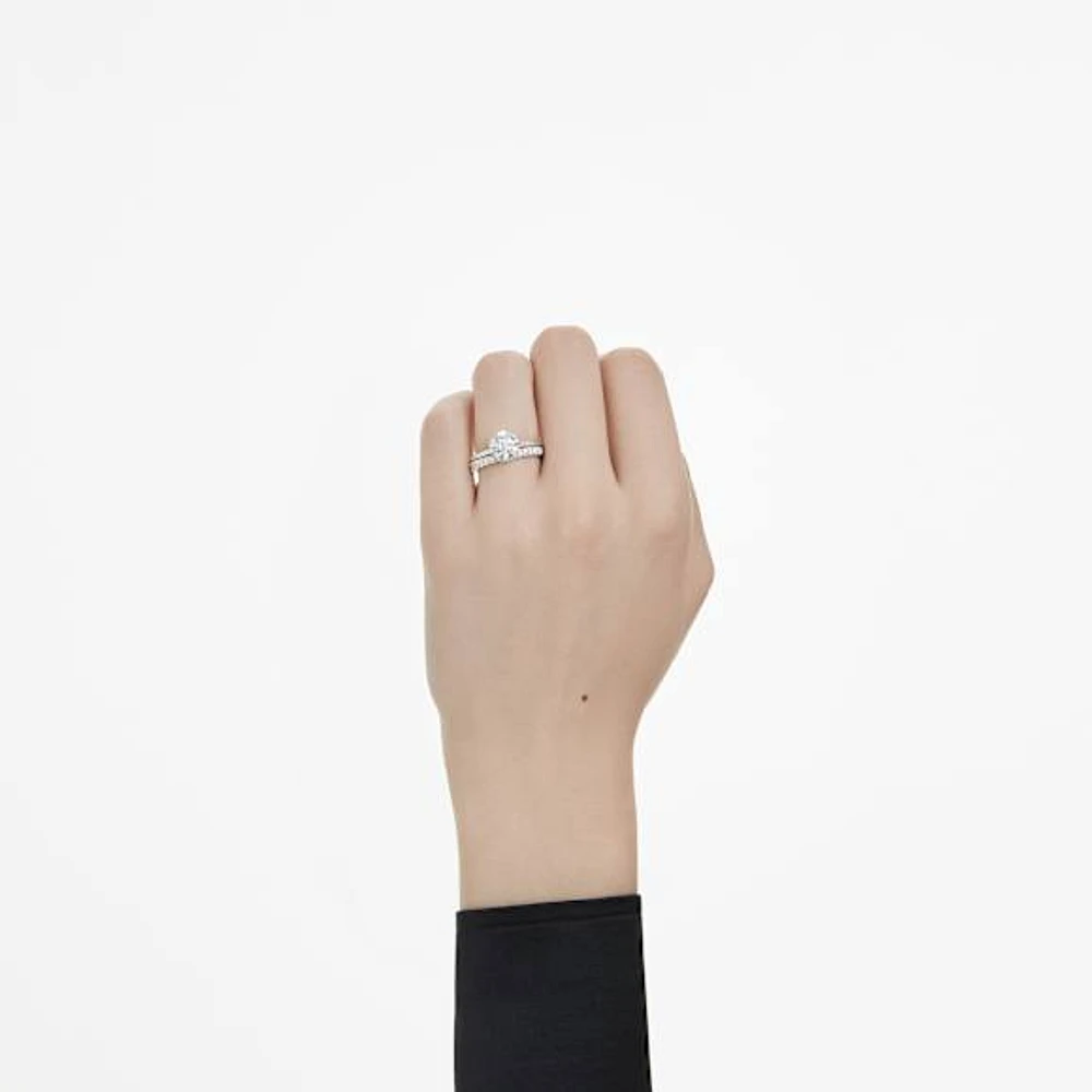 Eternity solitaire ring, Lab-grown diamonds 1 ct tw, Round shape, 14K white gold by SWAROVSKI