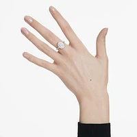 Eternity halo solitaire ring, Lab-grown diamonds 1.5 ct tw, Mixed shapes, 14K white gold by SWAROVSKI
