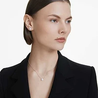 Eternity halo solitaire pendant, Lab-grown diamonds 1 ct tw, Round shape, 14K white gold by SWAROVSKI