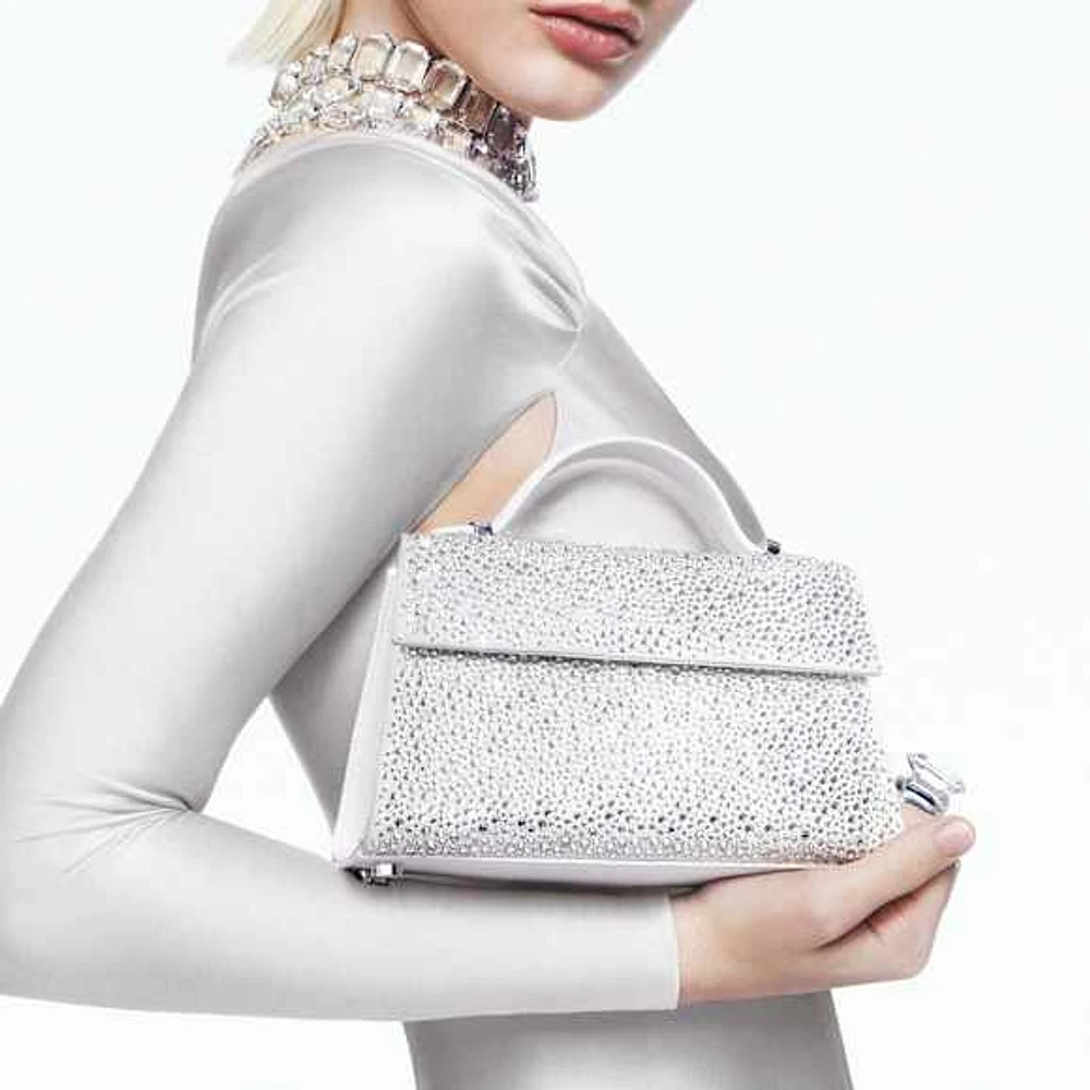MARINA RAPHAEL Micro Stella bag, White by SWAROVSKI