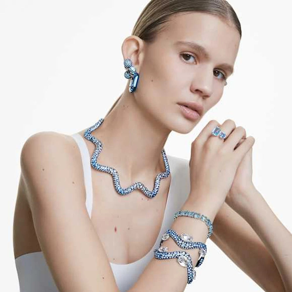 Sublima choker, Mixed cuts, Blue, Blue finish by SWAROVSKI
