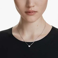 Stilla Attract pendant, Square cut, White, Rhodium plated by SWAROVSKI
