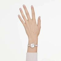 Matrix Pearl bangle watch, Swiss Made, Crystal bracelet, Rose gold-tone finish by SWAROVSKI