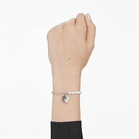 Swan bracelet, Crystal pearl, Swan, Black, Mixed metal finish by SWAROVSKI