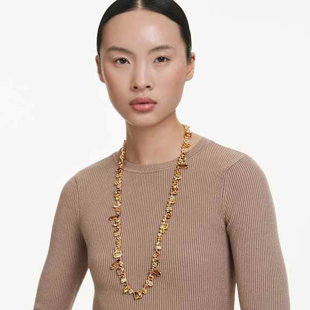 Gema strandage, Mixed cuts, Yellow, Gold-tone plated by SWAROVSKI