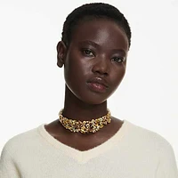 Gema choker, Mixed cuts, Yellow, Gold-tone plated by SWAROVSKI