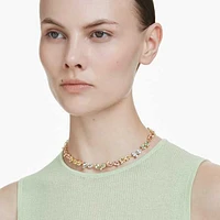 Gema Tennis necklace, Mixed cuts, Multicoloured, Gold-tone plated by SWAROVSKI