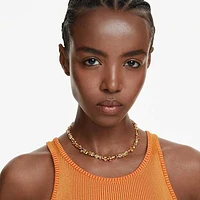 Gema Tennis necklace, Mixed cuts, Yellow, Gold-tone plated by SWAROVSKI