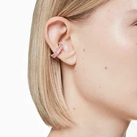 Matrix ear cuffs, Baguette cut, Rhodium plated by SWAROVSKI